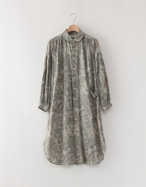 Linen paisley shirtdress
